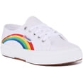 thumbnail image 1 of Superga 2750 Cotu Rainbow Women's Classic Lace Up Canvas Trainers In White Size 9, 1 of 6