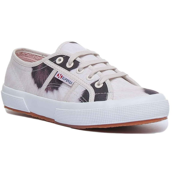 Superga 2750 Fantasy Women's Cow Print Lace Up Sneakers In Beige Size 9