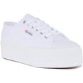 thumbnail image 1 of Superga 2790 Cotu Women's Lace Up Canvas Platform Trainers In White Size 6, 1 of 6