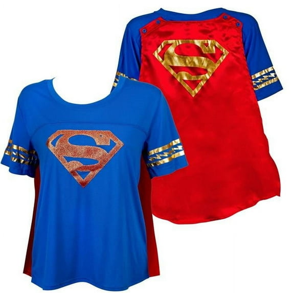 Supergirl 112829M Supergirl Symbol with Cape Women T-Shirt - Fitted Medium