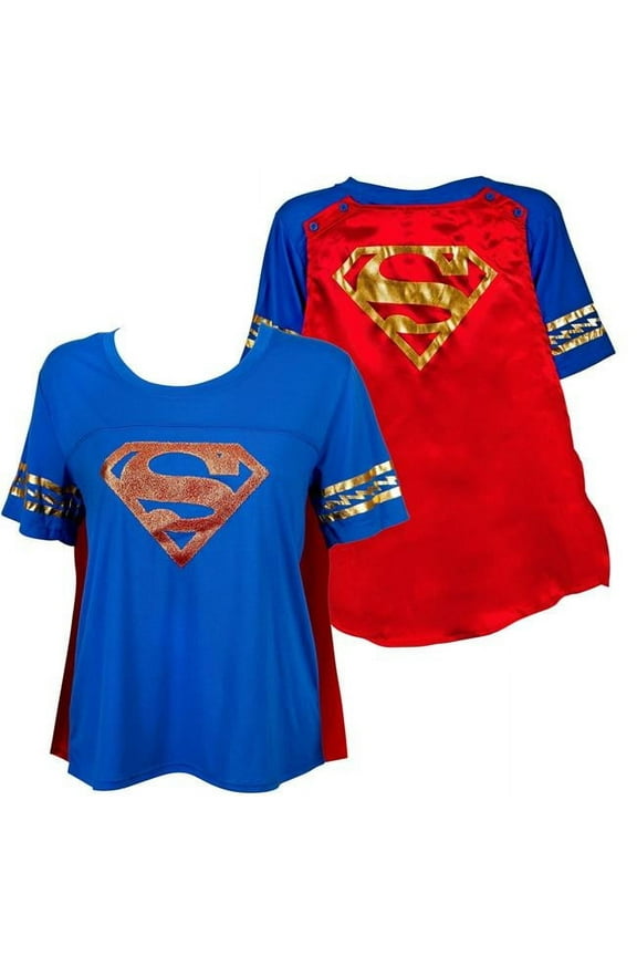 112829M Supergirl Symbol with Cape Women T-Shirt - Fitted Medium