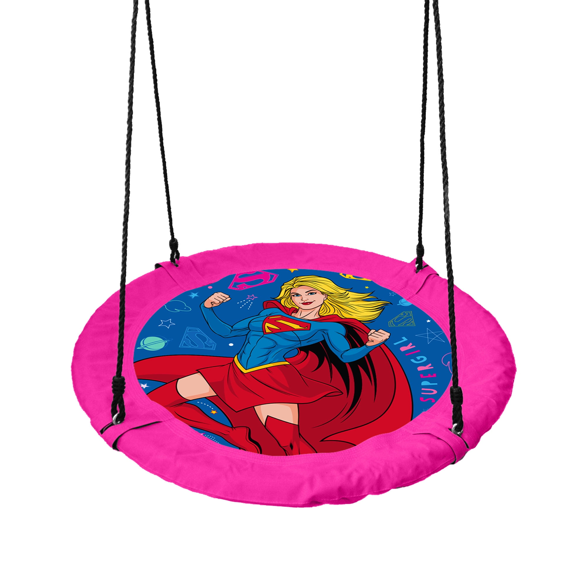 Supergirl 40” Saucer Tree Swing for Kids – Heavy-Duty Flying Disc Swing, Adjustable Ropes, Indoor & Outdoor Use, Ages 3+