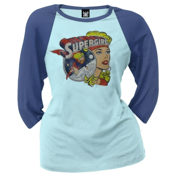Supergirl - Collage Juniors Raglan - Medium