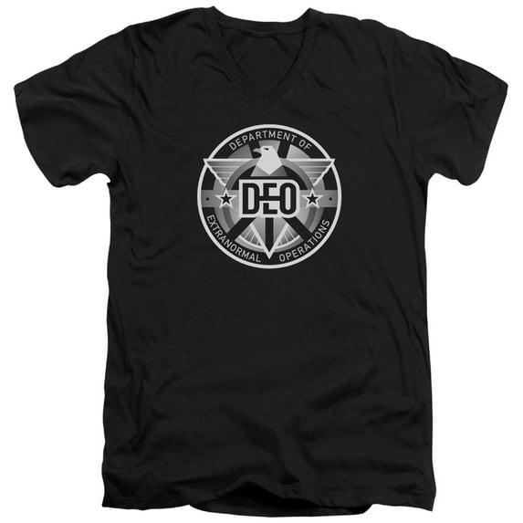 Supergirl Deo Adult V-Neck T-Shirt 30/1 T-Shirt Black