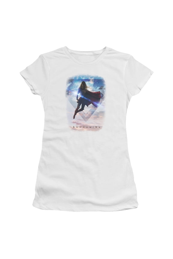 Supergirl - Endless Sky - Juniors Teen Girls Cap Sleeve Shirt - Medium