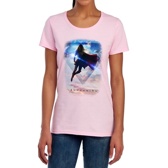 Supergirl Endless Sky Women's T Shirt, Pink, 2X-Large