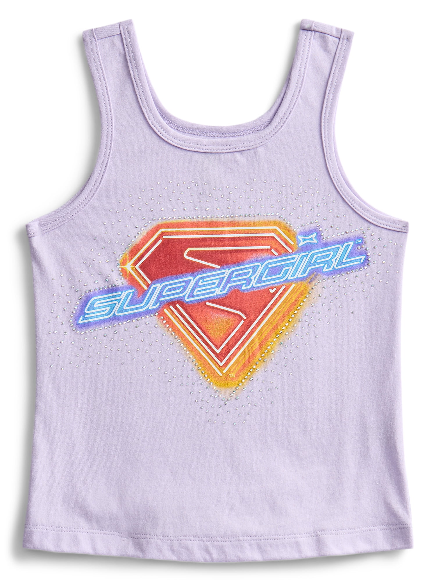 Supergirl Girls Gradient Rhinestone Character Graphic Tank Top, Sizes 4-16