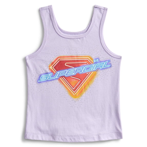 Supergirl Girls Gradient Rhinestone Character Graphic Tank Top, Sizes 4-16