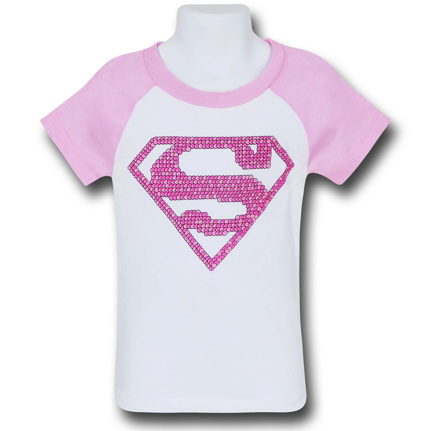 Pink Girls Superhero Shirt Supergirl Girls Pink Pattern Symbol T