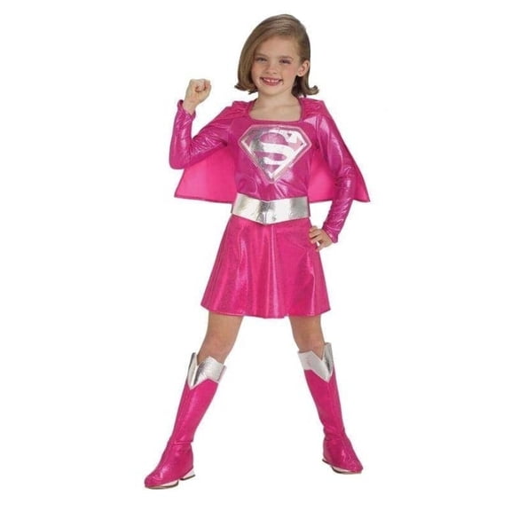 DC Comics Pink Supergirl Costume for Kids by Rubies, Girls Small