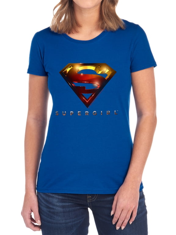 Supergirl Logo Glare Women's T Shirt, Royal, 2X-Large