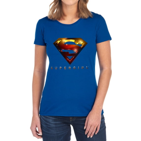 Supergirl Logo Glare Women's T Shirt, Royal, Small