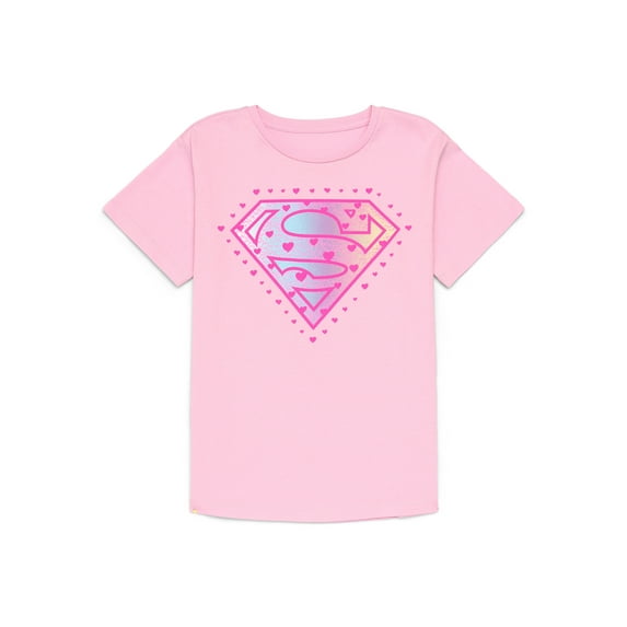 Supergirl Love Girls Short Sleeve Graphic T-Shirt, Sizes 4-16