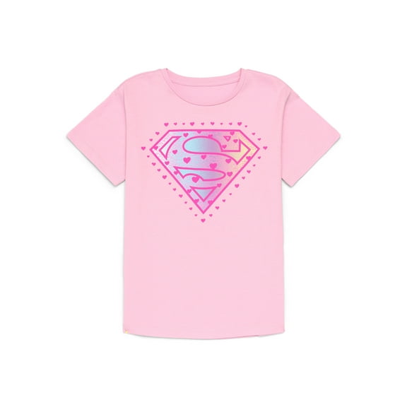 Supergirl Love Girls Short Sleeve Graphic T-Shirt, Sizes 4-16
