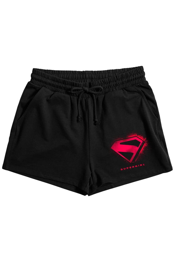 Supergirl Movie 2026 Women's Lounge Shorts Screen-Print Graphic Elastic Drawstring Waist Officially Licensed DC Sleepwear-XXL