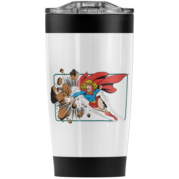 Supergirl Night Flight Stainless Steel Tumbler 20 oz Coffee Travel Mug/Cup, Vacuum Insulated & Double Wall with Leakproof Sliding Lid | Great for Hot Drinks and Cold Beverages