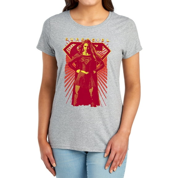 Supergirl Ready Set Women's T Shirt, Athletic Heather, Medium
