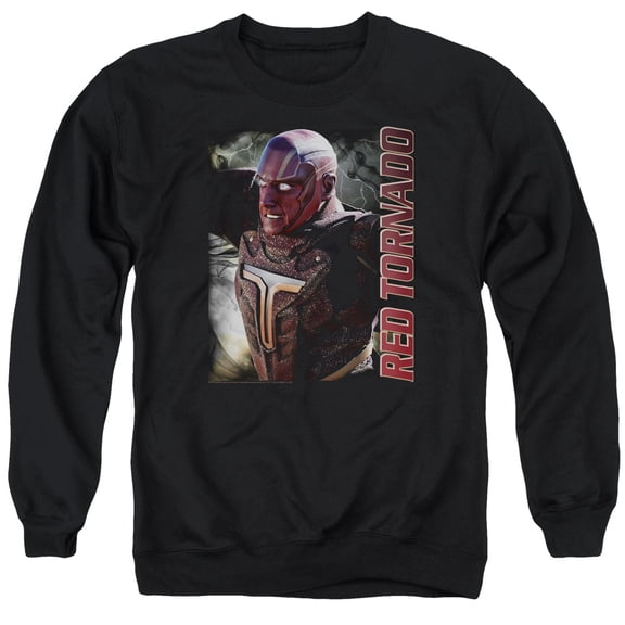 Supergirl Red Tornado Adult Crewneck Sweatshirt Black