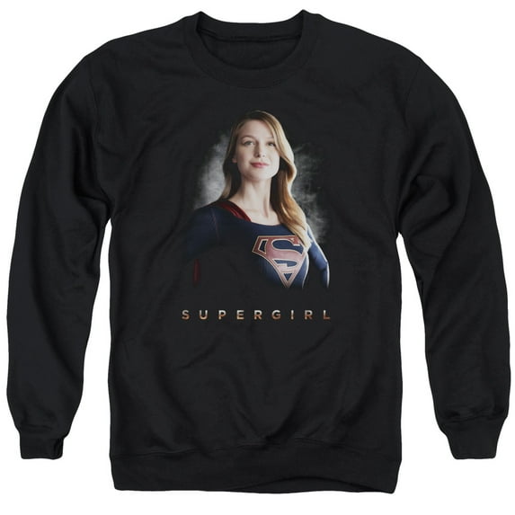 Supergirl Stand Tall T-Shirt Adult Crewneck Sweatshirt Black