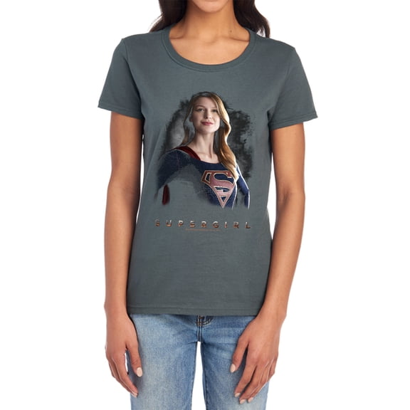 Supergirl Stand Tall Women's T Shirt, Charcoal, Small