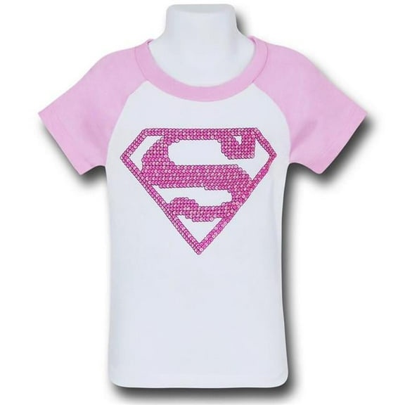 Supergirl  Supergirl Girls Pink Pattern Symbol T-Shirt - 4T