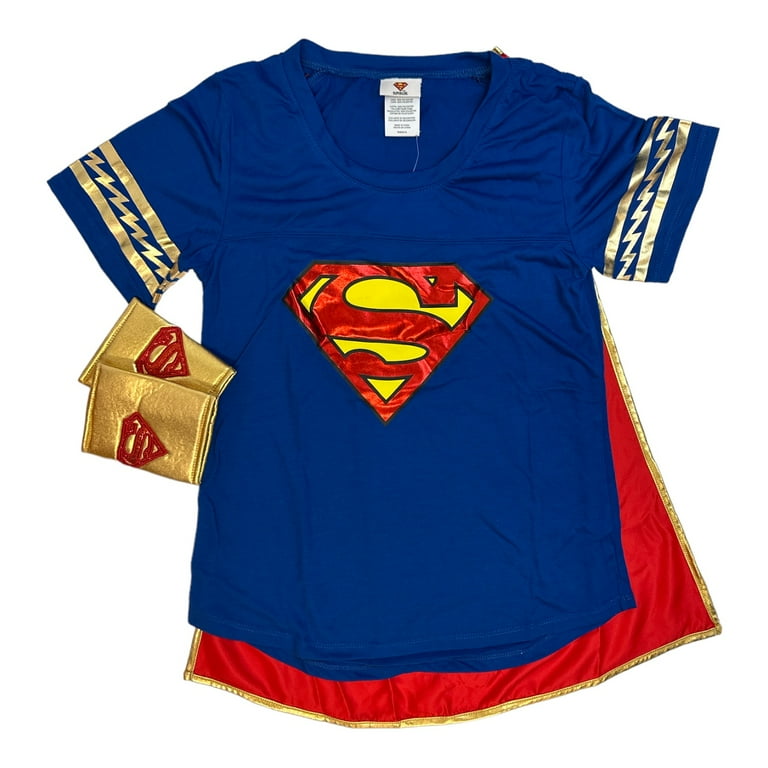 Supergirl T-Shirt Costume Removable Cape Supergirl T-Shirt Costume Removable Cape