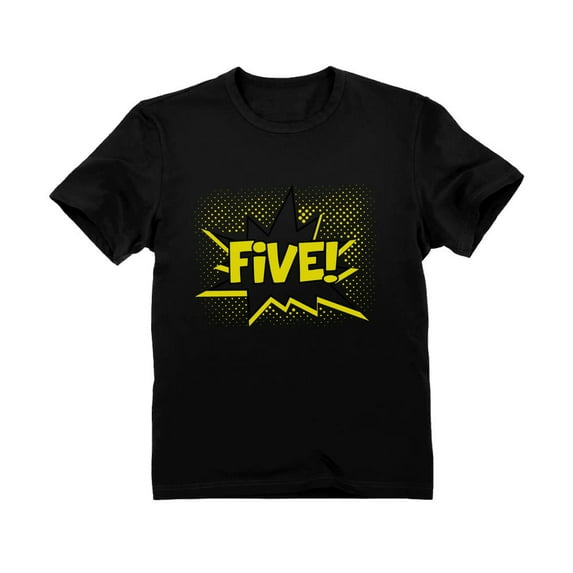 Superhero 5th Birthday Tstars T-shirt for Boys - Celebrate Five Years with Fun - Perfect Birthday Gift - Comic-Themed Party Tee - Unique Graphic Design for Kids