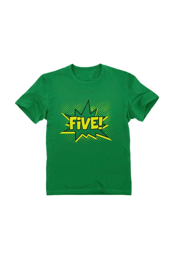 Superhero 5th Birthday Tstars T-shirt for Boys - Celebrate Five Years with Fun - Perfect Birthday Gift - Comic-Themed Party Tee - Unique Graphic Design for Kids