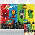 thumbnail image 1 of Superhero Avengers Backdrop Banner Party Supplies Poster Movie Theme Background for Photography Kids Birthday Decorations, 1 of 5