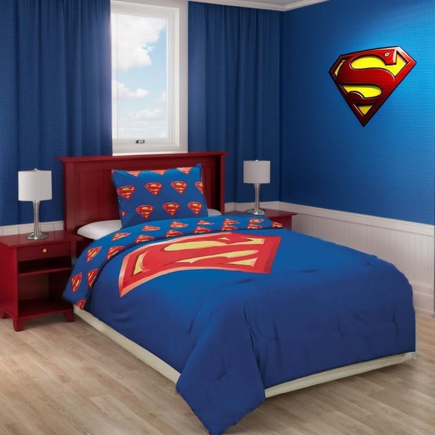 Superhero Bedding Set with Beach Towel, Fleece Blanket, Bedspread Set