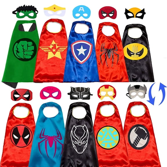 Superhero Capes, Superheros Dress Up Costumes Role Play Hero Capes Wristband Masks Blinder Fit for Dress up and Holiday Halloween Costumes