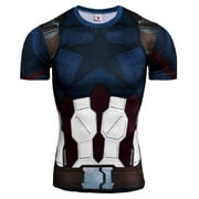 AESTHETIC COSPLAY Superhero Compression T-Shirts - Men's Crew Neck - Captain America