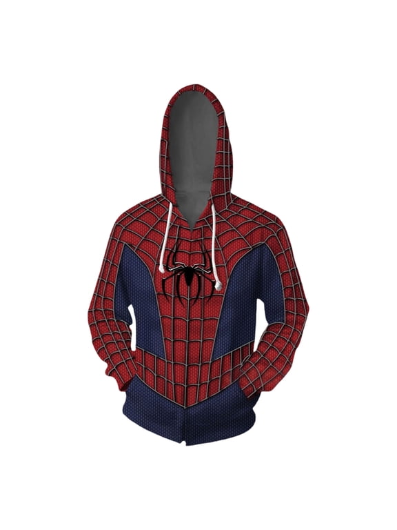 Superhero Cosplay Hoodie, Graphic Long Sleeve Loose Fit Sweatshirt Jacket with Pockets Casual Outerwear for Comic Convention Themed Cosplay Daily Streetwear