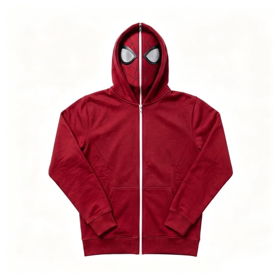 Superhero Costume Jacket Spider Cosplay Hoodie Full Zip Sweatshirt Web Print Streetwear for Halloween Holiday Outfits