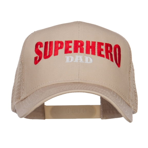 Superhero Dad Letters Embroidered Trucker Cap - Khaki OSFM
