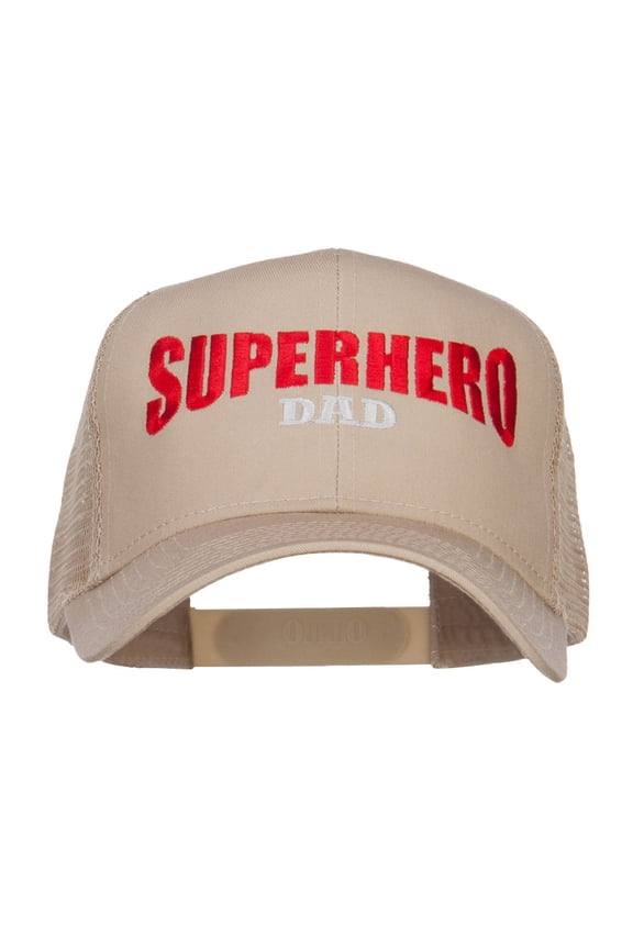 Superhero Dad Letters Embroidered Trucker Cap - Khaki OSFM