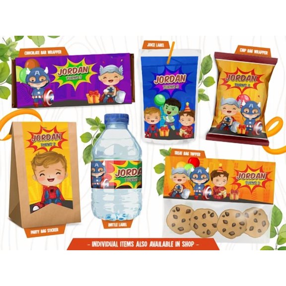 Superhero Digital Birthday Bundle, Heroes Party Bundle, Party Pack - You Print