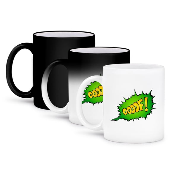 3dRose, Superhero fight comic OOOOF, 11oz Magic Transforming Mug