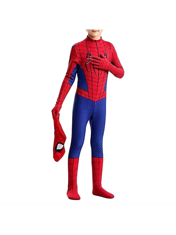 Superhero Full Body Cosplay Costume with Mask, Web Hero Jumpsuit Outfit for Halloween, Costume Parties & Stage Performances