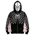 thumbnail image 1 of Superhero Full Zip Face Mask Sweatshirt Spider Print Long Sleeve Hooded Top Graphic Activewear for Halloween Party Streetwear Performance Costume 110, 1 of 3