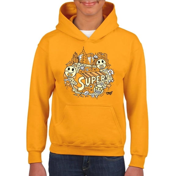 Superhero Fun Starry-Eyed Trendy Graphic Symbol Youth's Hoodie