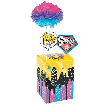 Superhero Girl Centerpiece - Party Decor - 1 Piece