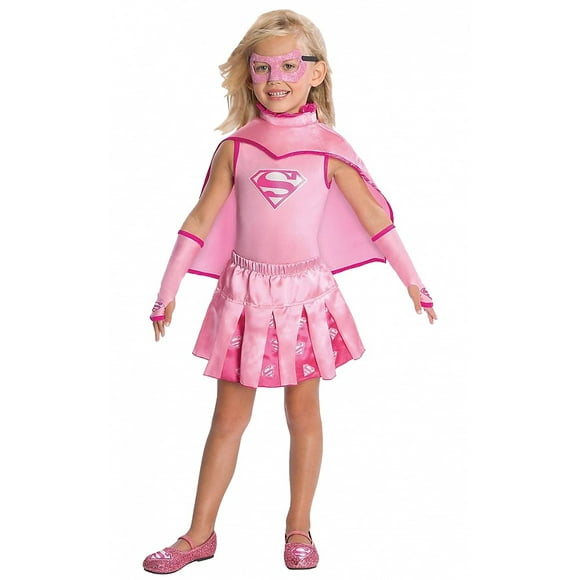 Superhero Girl Kids Costume Pink Supergirl - Small