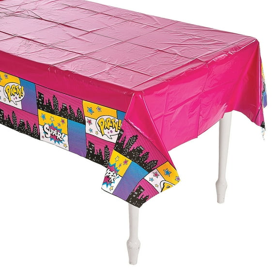 Superhero Girl Table Cover - Party Supplies - 1 Piece