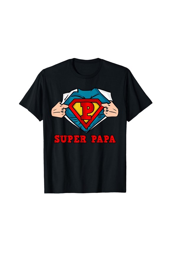 Superhero Graphic Super PAPA T-Shirt - Perfect Gift for Dads on Special Occasions
