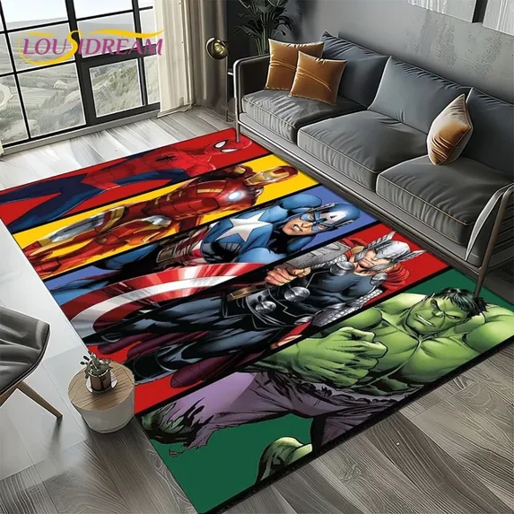 Superhero Group Carpet 47'' x 71'' Bedroom Sofa Rug Door Mat Kitchen Bathroom Mats For Kids