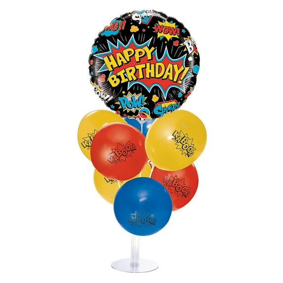 Superhero Happy Birthday Balloon Centerpieces, Party Decor, Birthday, 16 Pieces