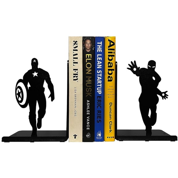 Superhero Heavy-Duty Metal Bookend  Book Stopper for Home & Office Decor, 7" X 4" X 5.5"