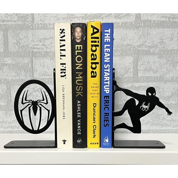 Superhero Heavy-Duty Metal Bookend  Book Stopper for Home & Office Decor, 7" X 4" X 5.5"