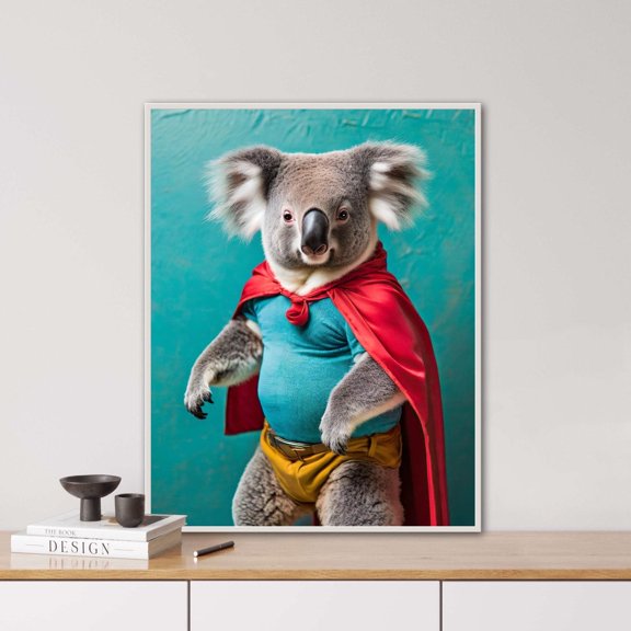 Superhero Koala Ai Generated Animal Portrait Digi Art Poster Children'S Room Decor For Living Room Bedroom